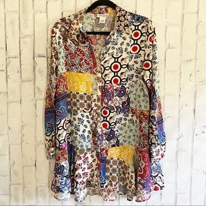 EUC For the Republic Boho Button Down Tunic